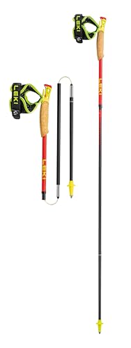 LEKI Ultratrail FX.One Superlite Trailrunningstöcke, Bright red-Neonyellow-Natural, 125CM
