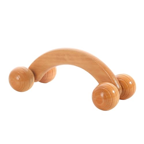 Rodillo de masaje de mano de madera, rodillo de masaje de mano para alivio muscular, herramienta de masaje de diseño multiconvexo para cuello, cara, espalda y piernas