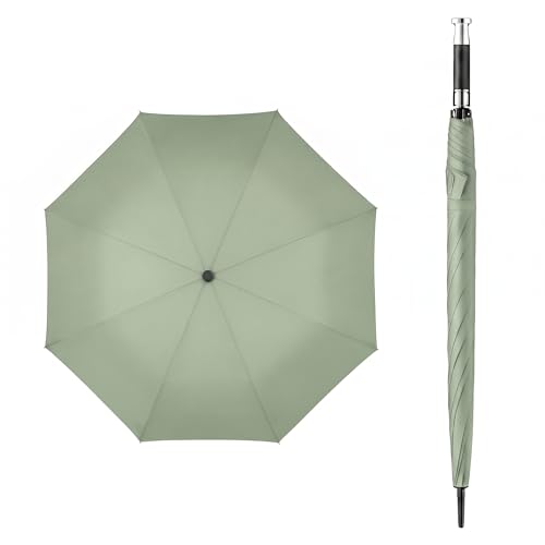 Image of ginoya brothers Large Golf Umbrella with UV Protection and Windproof Oversized Canopy, Wooden Handle or Ergonomic Comfort Grip, Quick-Dry Water-Repellent Fabric for Rain and Sun