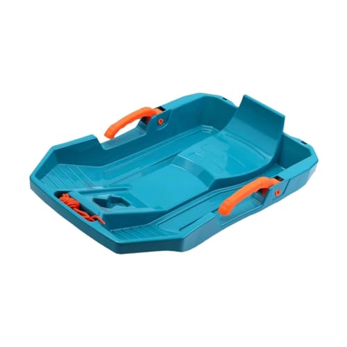 RNXRZANK Children's Snow Sled for Downhill Riding with Brake and Pull Rope, Lake Blue