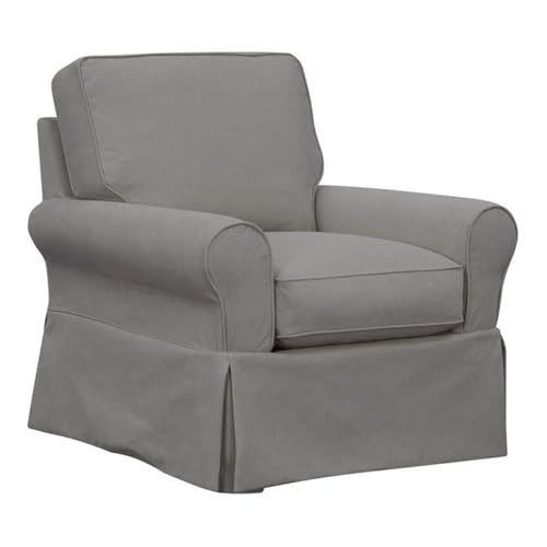 Sillón giratorio reclinable gris suave miniatura 1