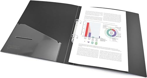 Image of 2D Ring Binder File,Plastic File Folder A /4 Size Tough & Durable (A /4 2D Ring Binder Black - 1)