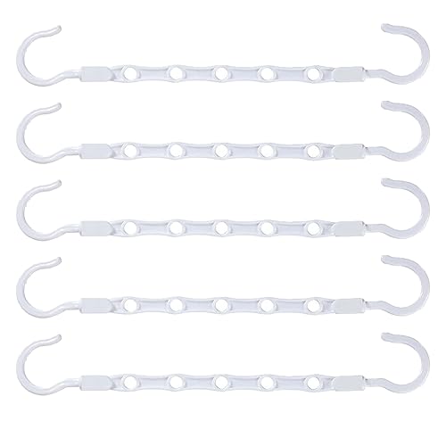 6Pcs Space Saving Hangers, Hangers Space Savers, Coat Hangers Space Saving, Space Saving Hangers for Wardrobes, Clothes Hangers, Plastic Rotate Anti-skid Folding Hanger, for Clothing Storage (white)