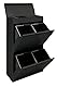 ARREGUI Top CR626-B Mülltrennsystem aus Stahl mit Aufbewahrungsbox mit Deckel | 4 Fächer Mülleimer für die Küche | 4x17 L (68 L) | 4 Fach Abfalleimer | Herausnehmbare Inneneimer mit Griff | schwarz