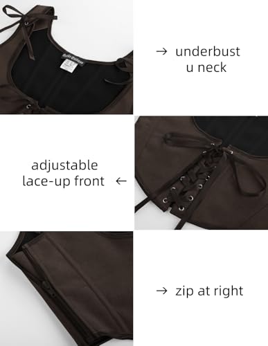 Image of Scarlet Darkness Women's Underbust Corset Top Renaissance Medieval Lace-up Boned Fairycore Pirate Corsets