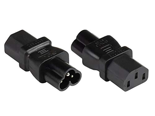 Good Connections® Stromadapter Kaltgeräte-Stecker C6 (gerade) an Kaltgeräte-Buchse C13 (gerade), UL - Netzadapter/Netzleitungsadapter - SCHWARZ