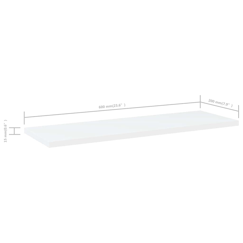 Bücherregal-Bretter 4 Stück Weiß 60x20x1,5 cm Holzwerkstoff Regalsystem Erweiterbar für Wand und Stand mit stabiler Aufbewahrung für Wohnzimmer Schlafzimmer Büro und Garage