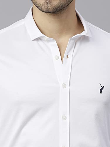 Image of Thomas Scott Men's | Solid | Full Sleeve | Slim Fit | Cotton Elastane | Spread Collar | Knitted Shirt