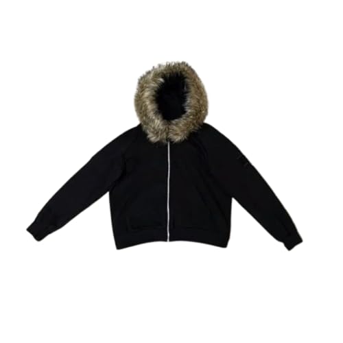 ジャケット・アウター HIDEAWAYS 00s archive fur jacket y2k n2b Amazon.com: OANTGM Crop Winter Coats Teen Y2k Zip Up Hoodie