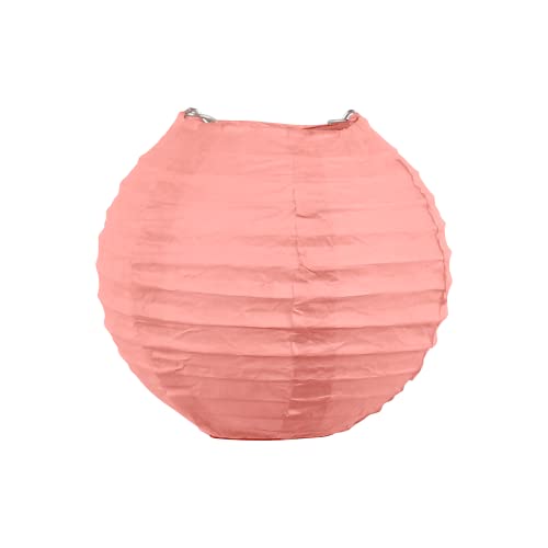 Boule Papier Rose Blush 10cm - Lampion Papier en Papier de Riz - Lanterne Japonaise Rose Blush pour Décoration de Mariage, Anniversaire, Fêtes