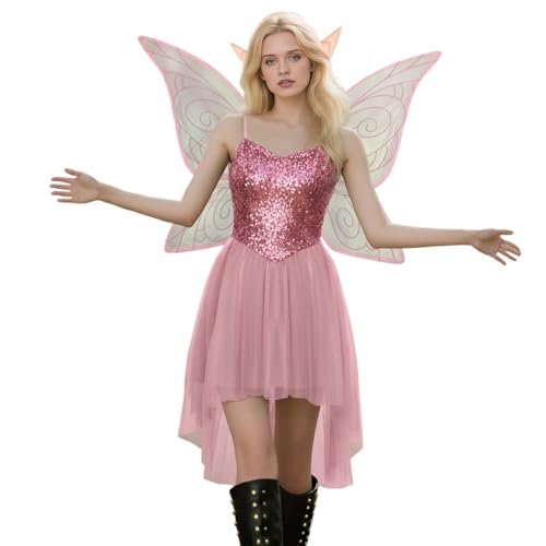 Tinkerbell kostüm Damen, Prinzessin kostüm Damen, Rapunzel, fee, Paar Erwachsene, feenkostüm, Frauen, Erwachsene, märchen, feen-Set, Tiana,...