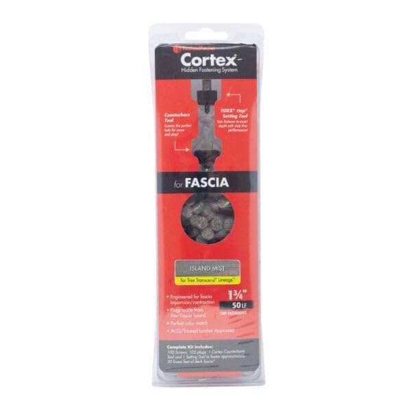 1-3/4? Fastenmaster Cortex Plug Hidden Fasteners – Island Mist Fascia (50 ln/ft