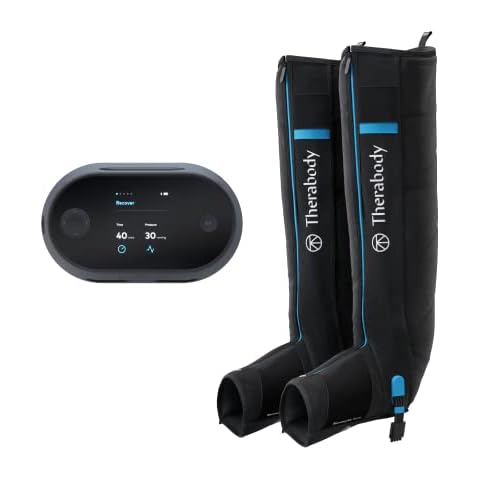 Therabody RecoveryAir PRO - Fully Customisable Compression Foot and Leg Air Massage Boots for Circulation and Athletic Recovery (Medium) Cover