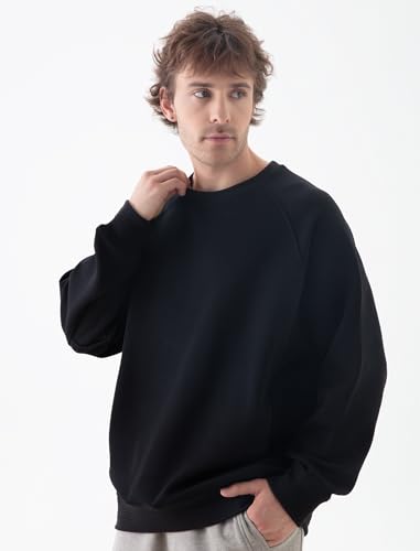 MagnaMan Crewneck Sweatshirt For Men - Long Sleeve Cotton Blend Oversized Crewneck Sweatshirt2