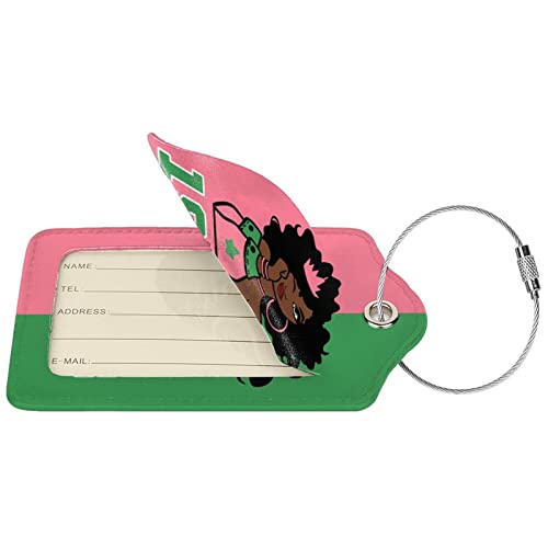 2 Pack Luggage Tags for Travel PU Leather Luggage Tag Accessories Sorority Paraphernalia2
