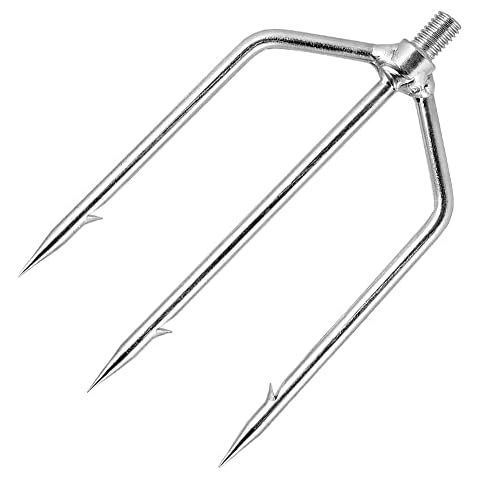 Stainless Steel Fishing Spear Fishing Harpoon Stainless Steel Harpoon 3 Prongs Harpoon Barbed Hook for Outdoor Fishing Landing Large Fish Frog Cover
