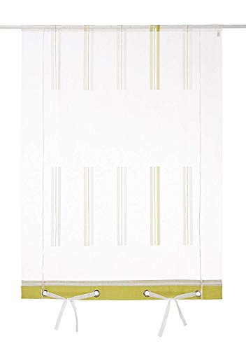 Store bändchenraffrollo bloquer reflets soleil rideau vert beige 100x135 - 3