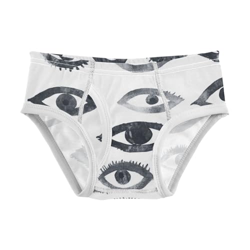 KLL Black and White Evil Eyes Toddler Boys' Pure Cotton Athletic Underwear Cute Children Panties