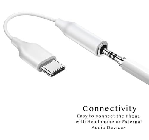 Image of Samsung Type C to 3.5mm Headphone Jack, Upgrade 32bit Hi-Fi Sound Compatible with Samsung Galaxy S24 /S23 /S22 /S21 /S20 (Ultra /Plus /Fe), Note 20 /20+ /10,Flip /S /A /F /M Series (White)