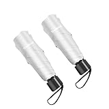 TradMall 2 Pack Mini Small Travel Umbrella, Lightweight Compact Parasol with UV Protection for Sun &...