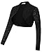 Fashion Floral Lace Crochet Bolero Shrug Cardigan Crop Top JS49-1 XL,Black