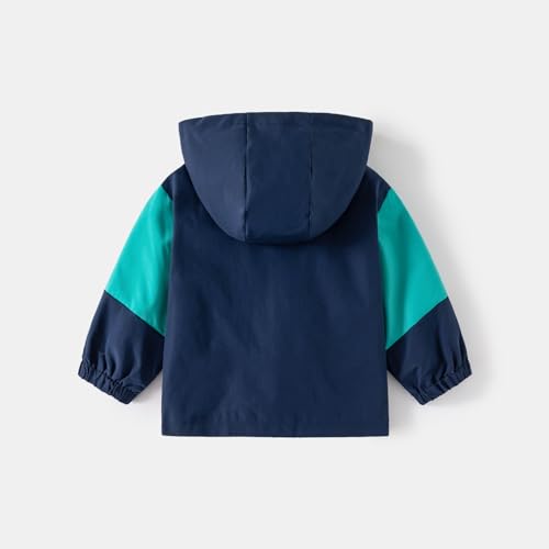 Meufam Toddler Boys Color Block Windbreaker Casual Outerwear Kids Lightweight Zip Hooded Jacket Baby Cute Dust Coat Jacket2