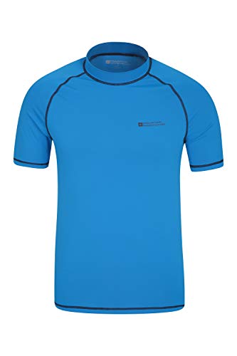 Mountain Warehouse Mens UV Rash Guard - Fast Drying Rash Top Blue Medium