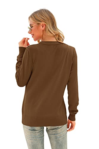 Image of VIISHOW Women Long Sleeve Button Down V Neck Lightweight Basic Knit Sweater Cardigan