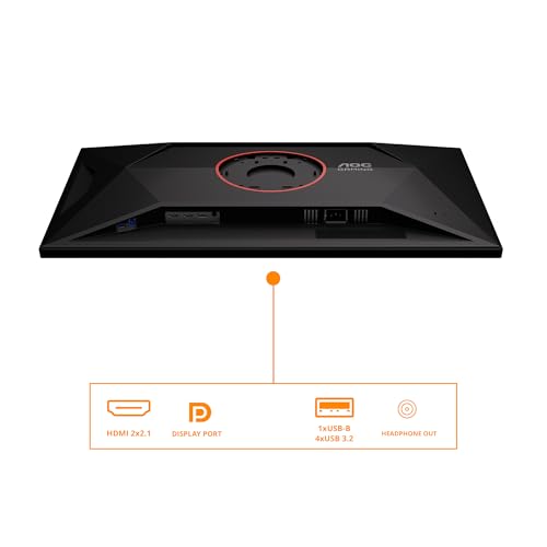 Image of AOC U32G4U 31.5 inch UHD Monitor 160Hz, Fast IPS Panel, 1ms GtG, Adaptive Sync, HDR400, G-Sync Comp., Height Adjustment, (3840x2160 HDMI 2X 2.1 DP 1x1.4 USB Hub) Black /red