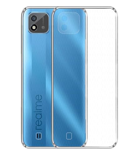 Image of Soft Flexible Silicone Back Cover Compatible with Realme C20, Transparent Case
