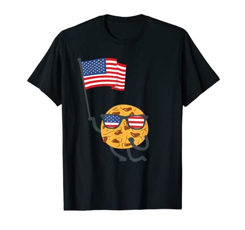 Galletas de chispas de chocolate con bandera de EE. UU Camiseta