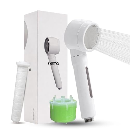 Image of NEMO Vitamin Hand Shower with Filter | Made in South Korea | Aromatherapy | Dual filtration for cleaner shower water, helps reduce residual chlorine and trap rust, heavy metals, larvae & microplastics
