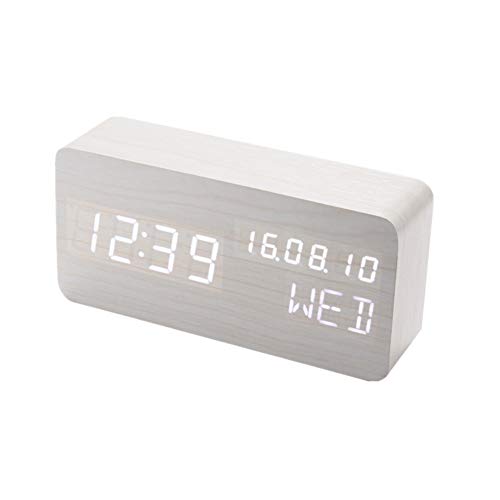 Preisvergleich Produktbild KUOZEN lichtwecker Kinder wecker Projektionswecker digitaler Radiowecker LED Uhr Digitaluhren Nacht Wecker am Bett Schlafzimmer Uhr Projektionsuhr Tischuhr White