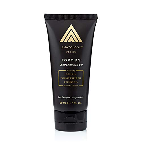 Amazology RAINFOREST Men's Natural Hair Gel with Aloe, Açaí Oil, Ucuúba Oil & Passion Fruit Seed Oil, 3 fl oz