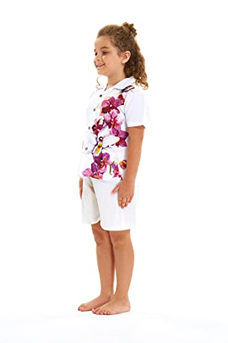 Image of Hawaii Hangover Family Matching Hawaiian Clothes, Watercolor Orchid White | Family matching Hawaiian outfits, Watercolor Orchid White, quick dry stretch fabric, machine washable, tropical floral print