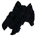 JJcollection Ruched Wool/Angora Knit stretchable Cold Weather Fashion Scarf with stitched Flower(Black)