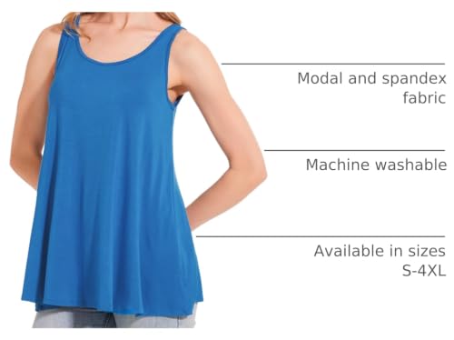 Image of Rosyline Tank Top for Women with Built in Bra Flowy Swing Undershirt Tank Tops S-4XL