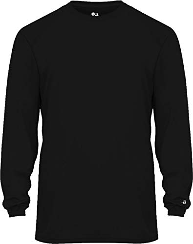 Badger Sports Tri-Blend L/S Tee Black Large