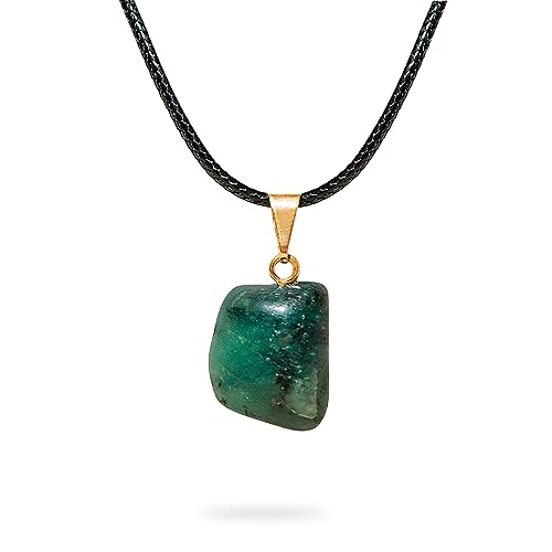 Ayana Crystals Emerald Pendant Necklace – May Birthstone Jewelry for Emotional Balance & Heart Chakra, Ethically Sourced Crystal for Women