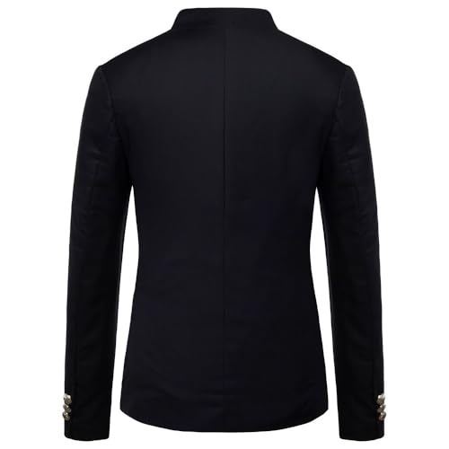 Men's Casual Blazer Fall Single Breasted Sport Coat Solid Color Stand Collar Suit Jacket2