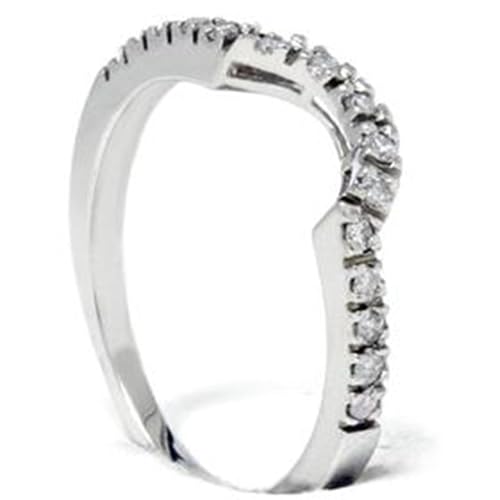 Pompeii .25CT Curved Diamond Notched Wedding Ring Enhancer 10K White Gold2
