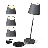 💡【Intelligente Berührung Design】: led tischleuchte kabellos mit Smart & Fun Touch-Design, Stufenlose Dimmung kann von Niedrig auf Hoch oder Hoch auf Niedrig eingestellt werden, um im 1-Farben-Modus zu bleiben, berühren Sie kurz