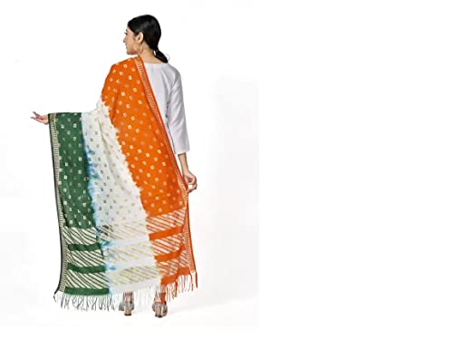 Image of Republic Day /Independence Day Tricolor Stole, Dupatta, Scarf for Adults & Kids | Pack of 1pcs | Tiranga Accessories for Patriotic Celebrations | Lightweight & Comfortable