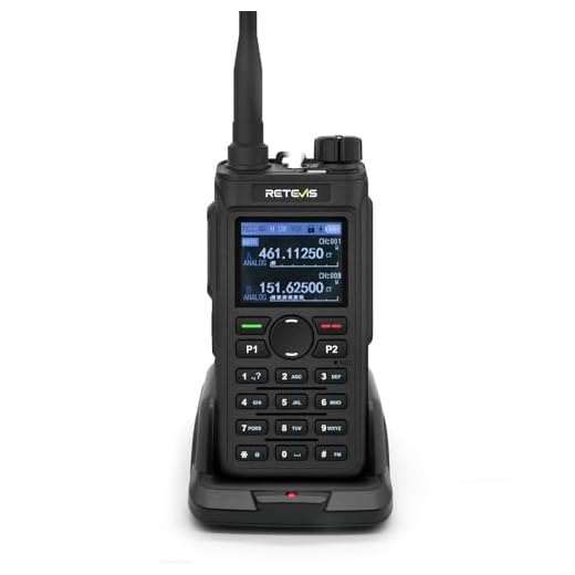 Retevis C62 Walkie Talkie Largo Alcance, Ham Radio Bidireccional Doble Banda Radio Amateur, Pantalla LCD, 2000mAh, Walkie Talkie Transceiver, para Senderismo, Caza y Acampada (Negro, 1 Pieza)