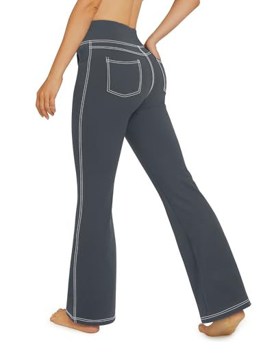 G4Free Yogahose Damen Schlaghose Yoga Stretch Hosen Damen Hohe Taille...