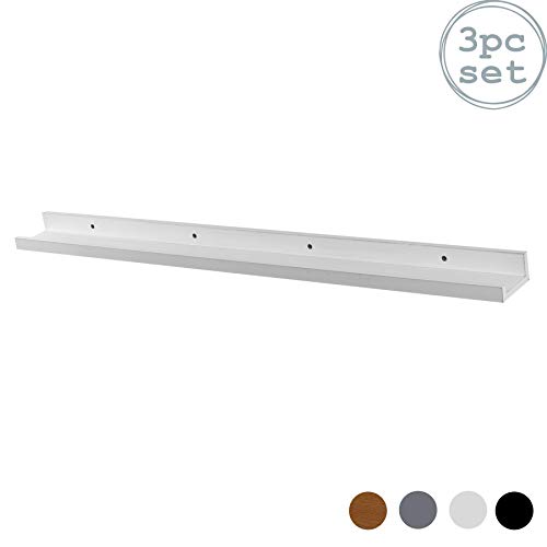 Harbour Housewares Bilder-Regalleisten aus Holz - Weiß - 91,5 cm - 3 Stück