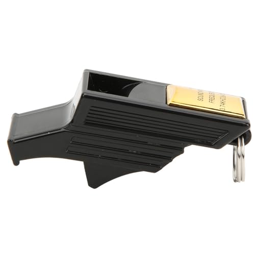 Silbato deportivo plástico negro y dorado miniatura 3