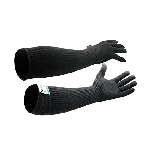 Cut/Scratch/Heat Resistance Designer Glove with extended Arm Sleeve- Black (Made with Glass & Kevlar by DuPont)