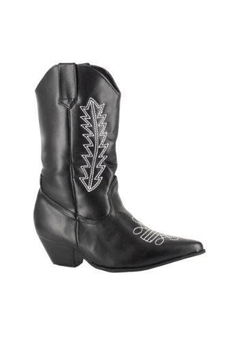 Child Black Cowboy Boots Large (2-3)