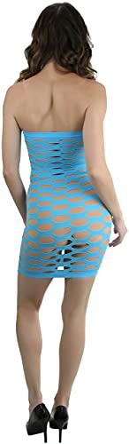 Image of ToBeInStyle Women's Stretch See Through Fishnet Novelty Mini Rave Party Dress